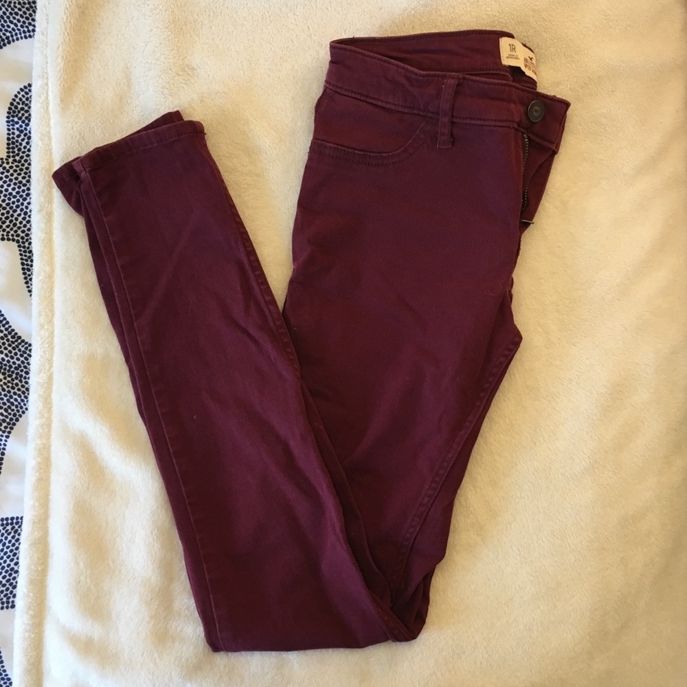 Hollister Maroon Skinny Jeans